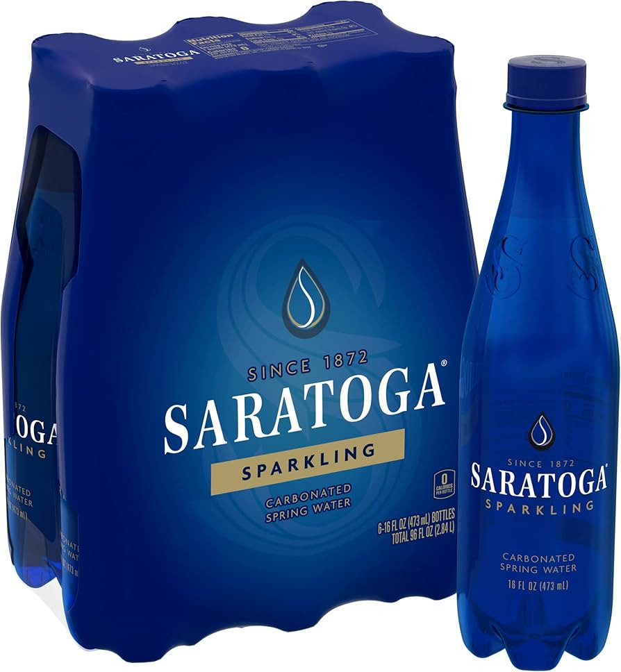 Saratoga Sparkling Spring Water Bottle PET, 16 Oz, 6-Pack | Amazon (US)