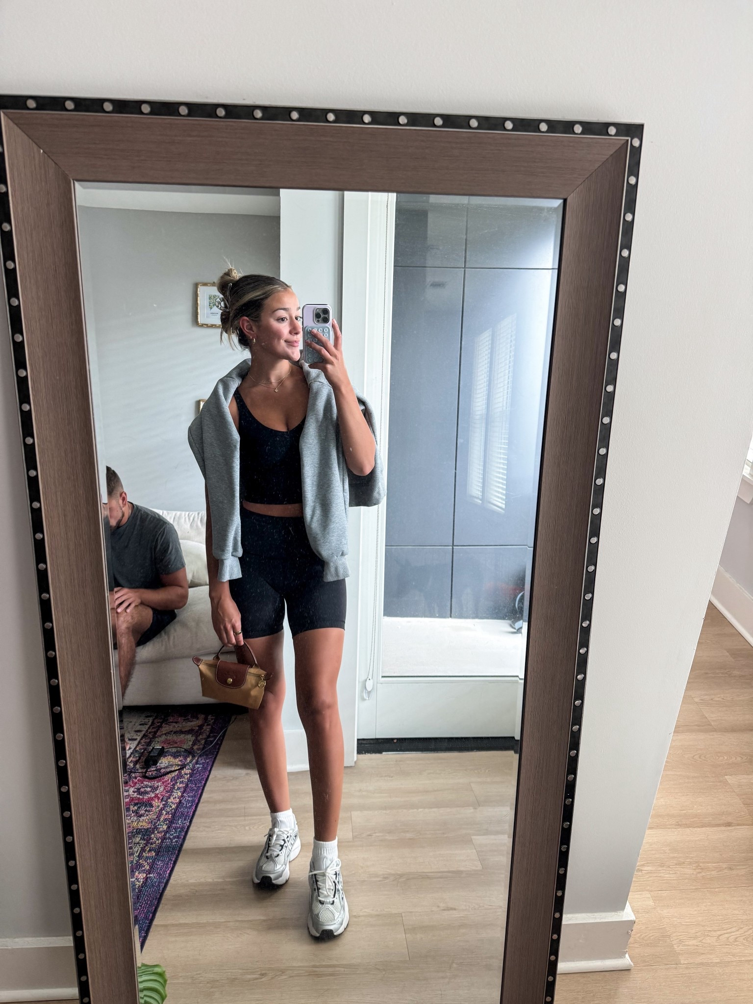 outfit for running errands! 🏃🏼‍♀️
•top: lululemon
•shorts: lululemon 
•sweatshirt: parke
•shoes: adidas (linked similar)
bag: longchampp

#LTKActive #LTKStyleTip