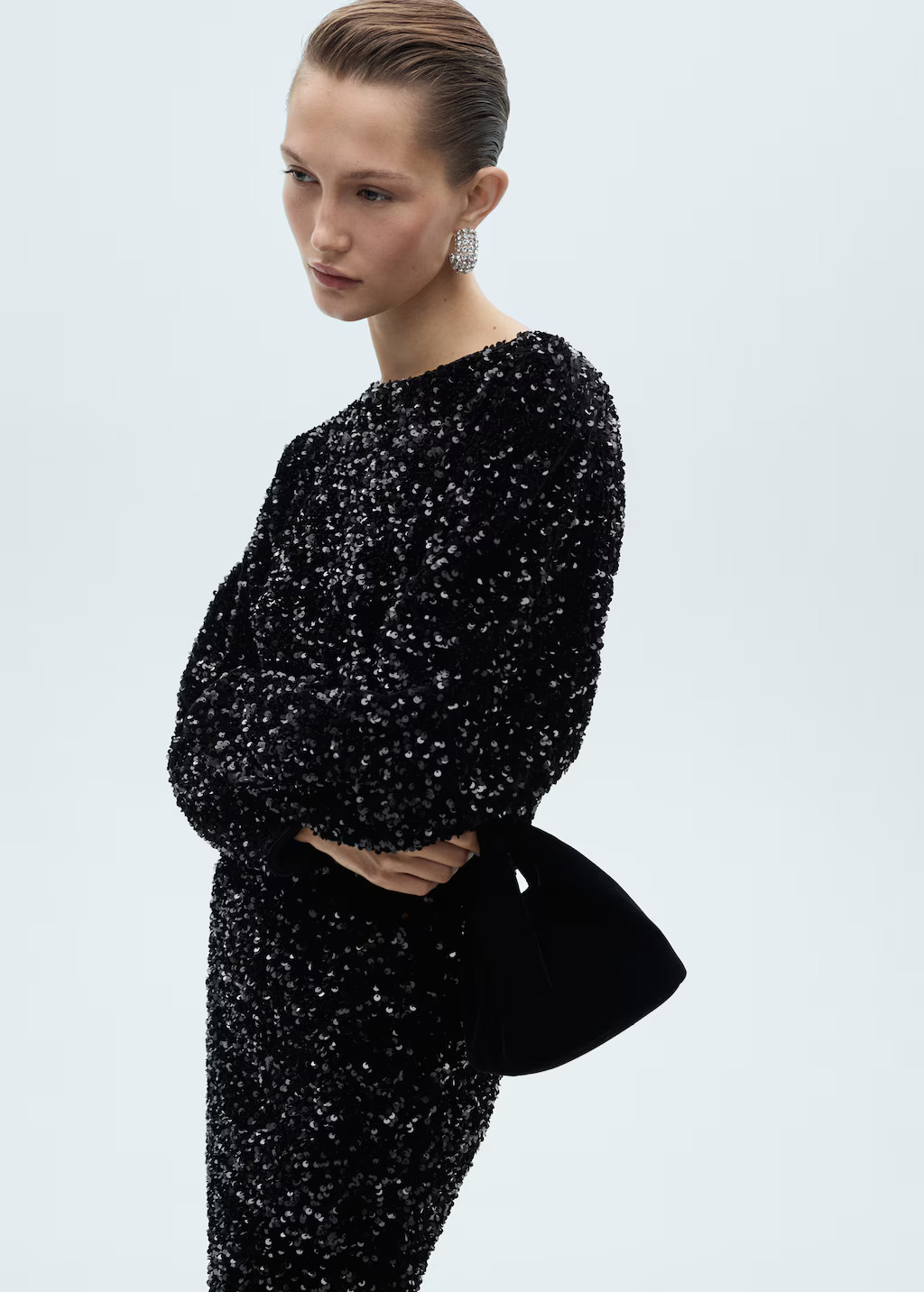 Puffed sleeves sequined dress - Women | MANGO United Kingdom | MANGO (UK)