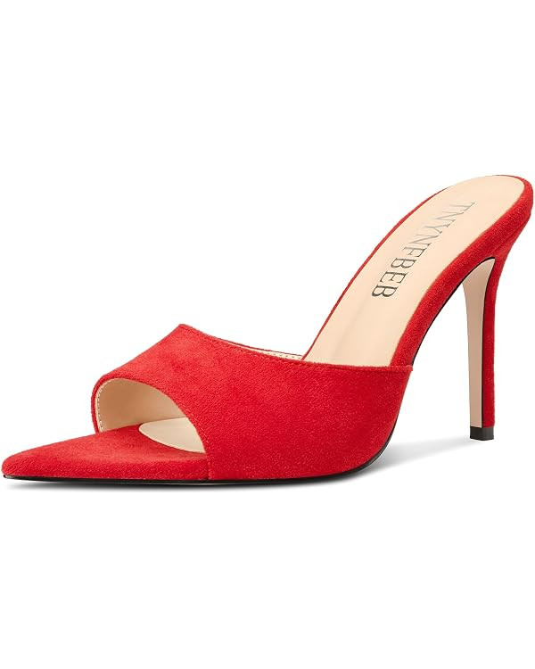 Womens Stiletto High Heel Pointed Open Toe Sandals Mules Shoes Slingback Slip-on Prom Party Dress... | Amazon (US)