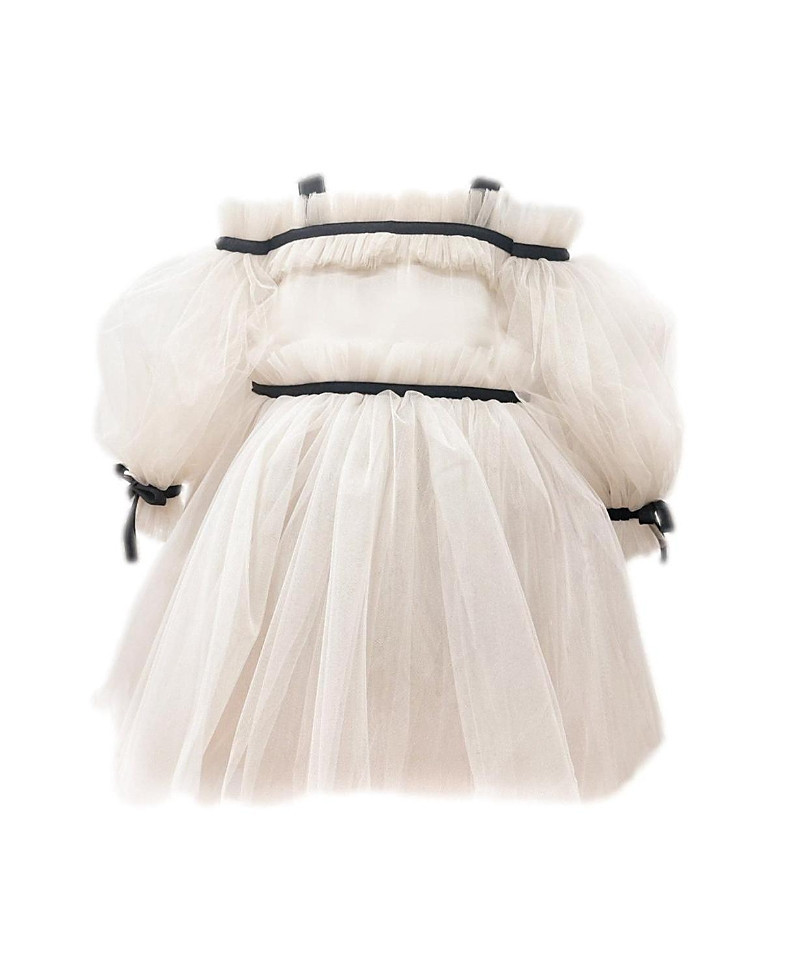 Petite Maison Kids Girls' Coco Caramel Tulle Dress with Sheer Puff Tulle Sleeves - Baby, Little Kid, Big Kid | Bloomingdale's (US)