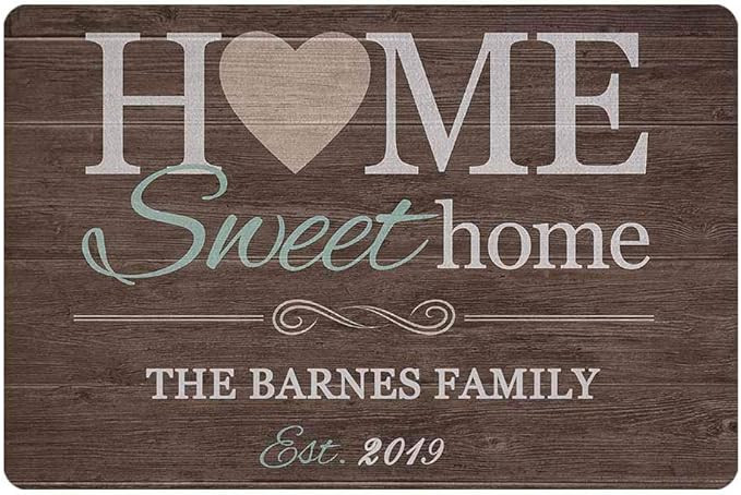 MyPupSocks Personalized Doormat Text Name Sweet Home Custom Door Mats | Amazon (US)