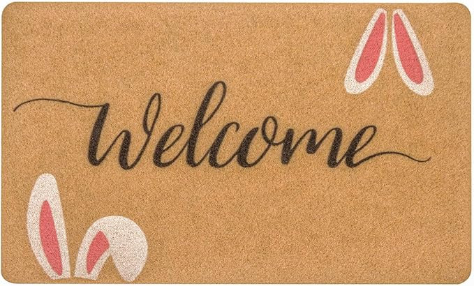 Easter-Welcome-Doormat Bunny-Rabbit Mat - Non-Slip Coir Doormat Spring Front Door Mat for Home De... | Amazon (US)