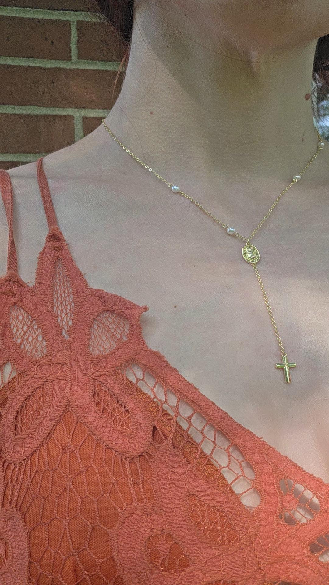 A gorgeous necklace that will elevate any look this holiday season 🤩Jewelry, necklace, y chains, dainty necklace, elegant Jewelry, rosary necklace, Amazon finds, Amazon Jewelry, sophisticated, accessories 

#LTKFindsUnder50 #LTKBeauty #LTKootd