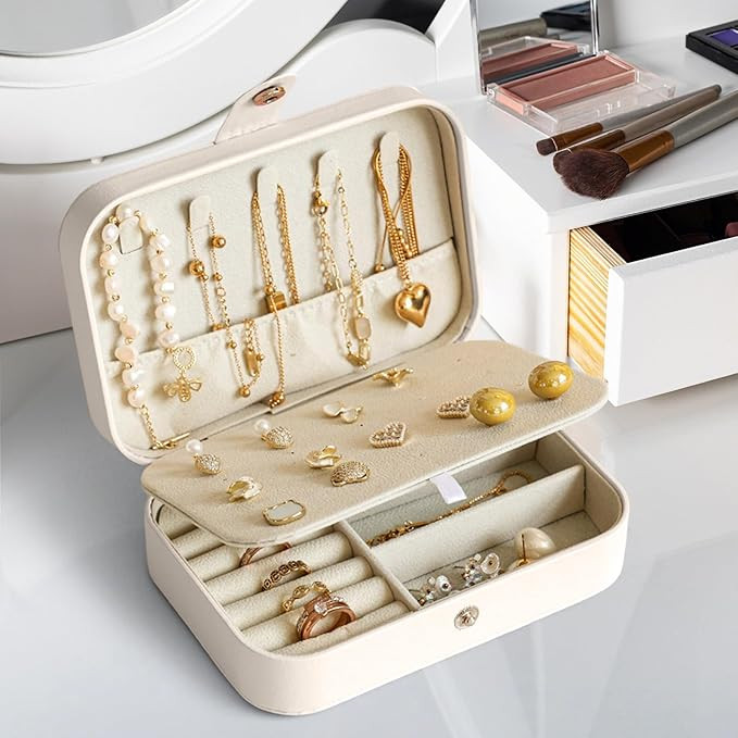 16x11.5x5cm Mini Jewelry Box, Small Travel Jewelry Organizer, Portable Display Storage Box for St... | Amazon (US)