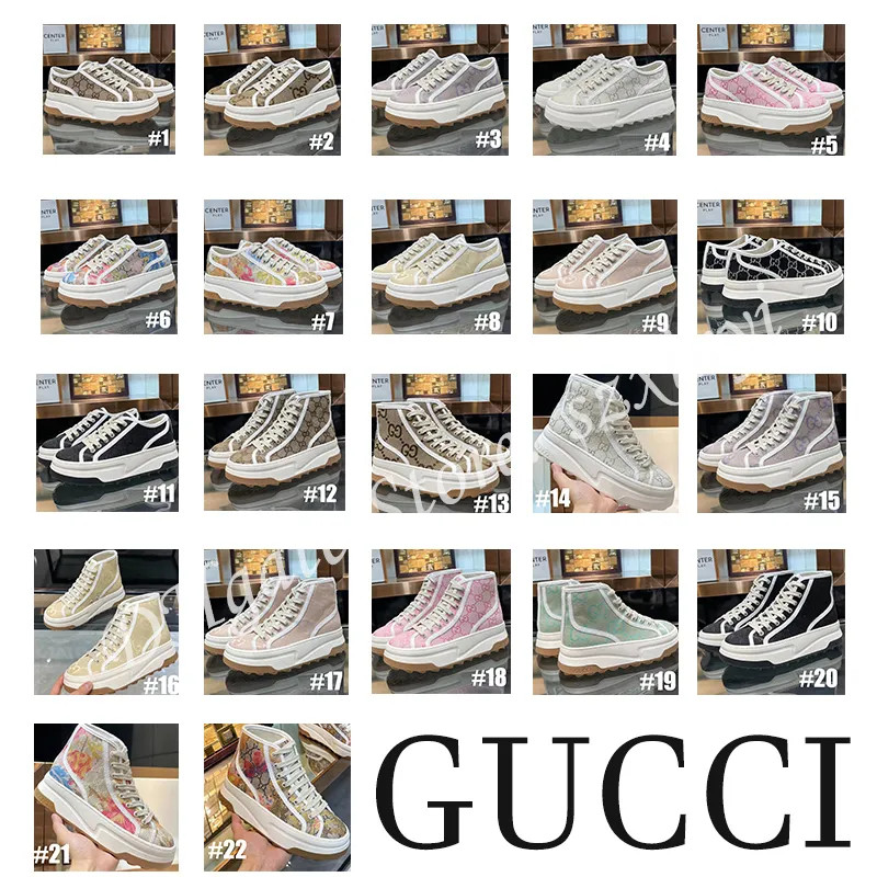 GU-CCI DUPE Fashion GG Printed Canvas Women's Thick Sole Shoes Sneakers with Lace up Casual Shoes | DHGate