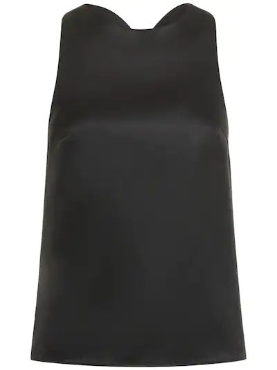 Loulou Studio - Estor silk satin tank top - Black | Luisaviaroma | Luisaviaroma