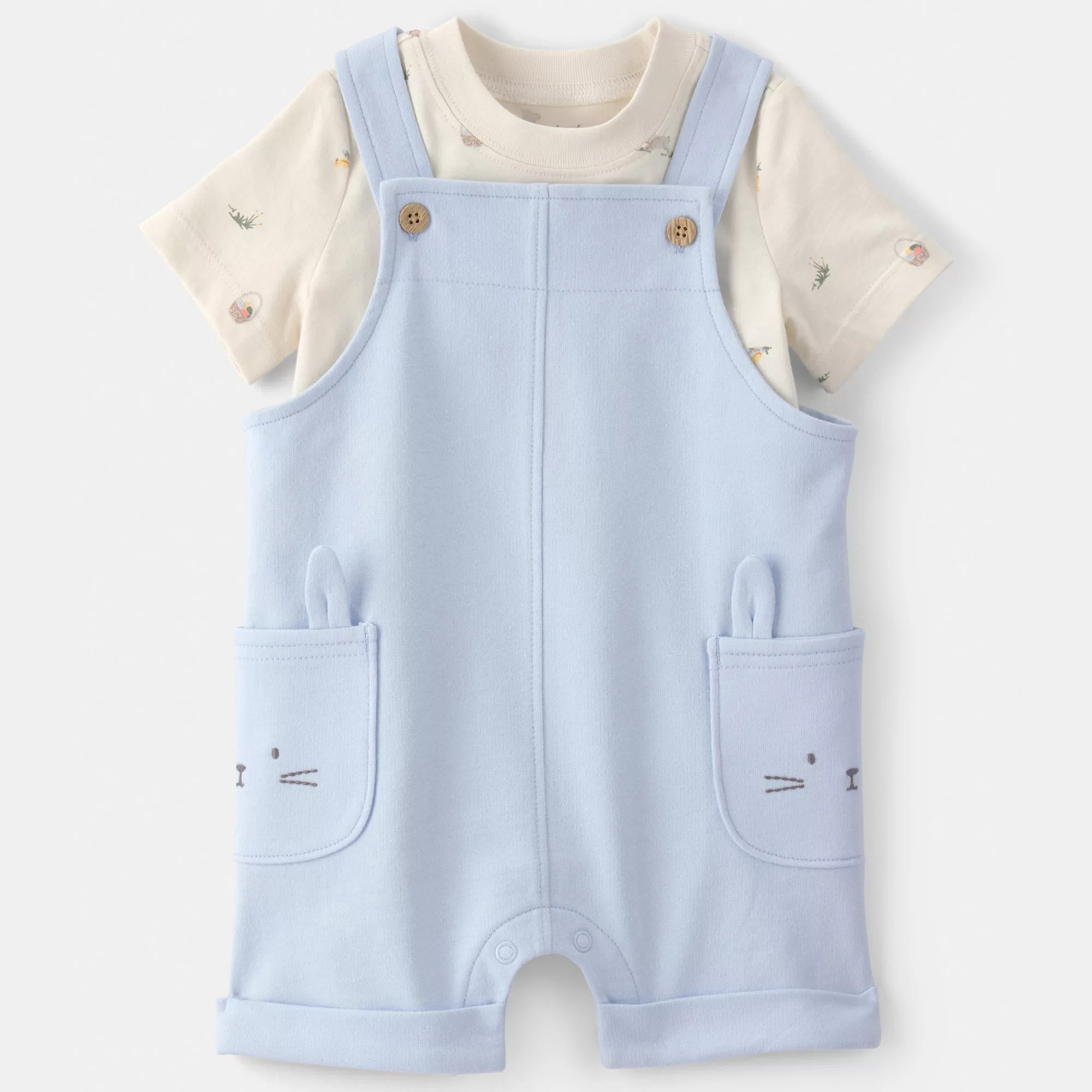 Baby Carter's 2-pc. Easter Bunny Shortall & Tee Set | Kohl's