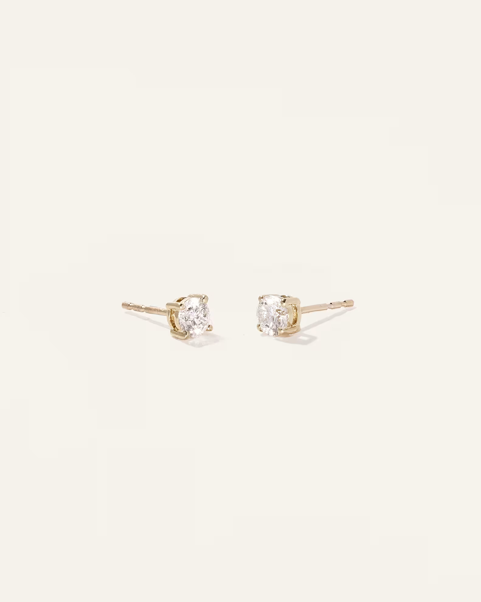 14K Gold Lab Grown Diamond Four-Prong Solitaire Studs | Quince