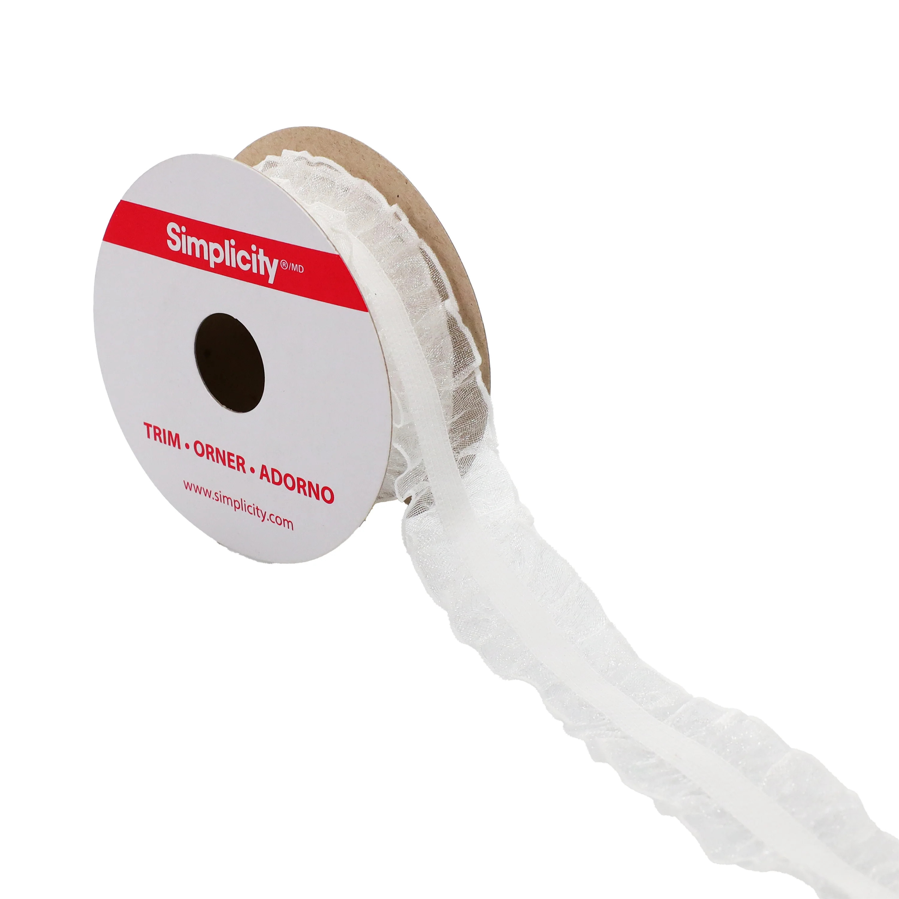 Simplicity Trim, White 1 inch Double Sheer Ruffled Elastic Trim Great for Apparel, Home Decoratin... | Walmart (US)