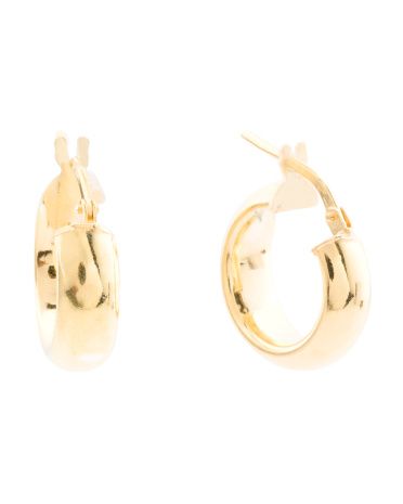 Made In Italy 18kt Gold Plated Hoop Earrings | TJ Maxx