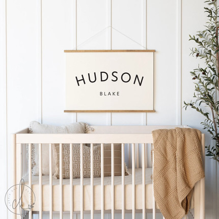 Custom Baby Name Wall Hanging Canvas Art