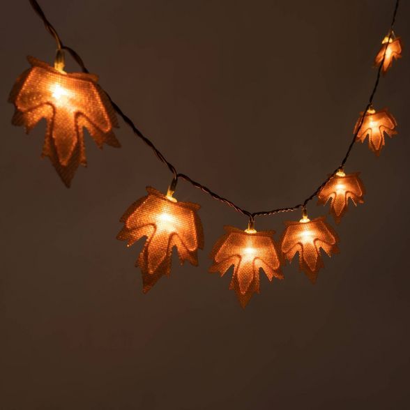 10ct LED Burlap Leaf Halloween String Lights Warm White - Hyde & EEK! Boutique™ | Target