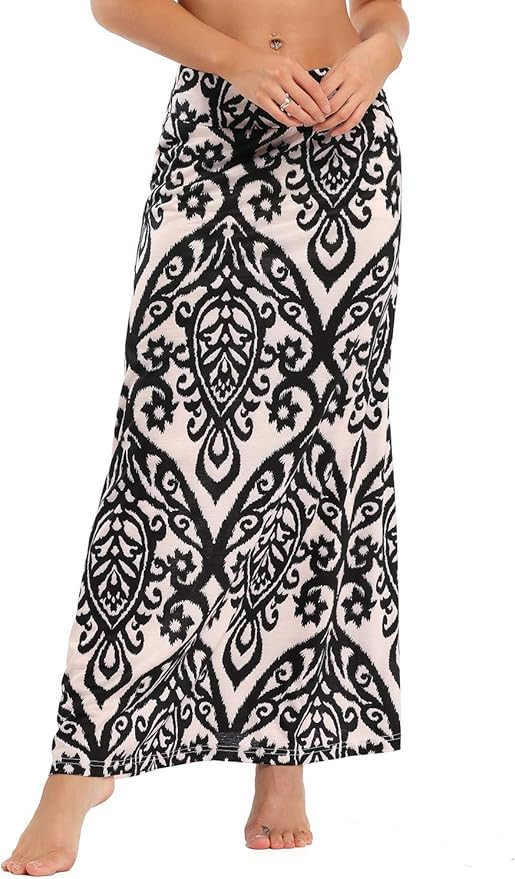 Yinggeli Women's Bohemian Print Long Maxi Skirt | Amazon (US)