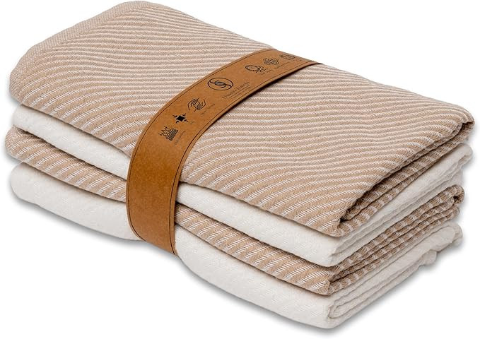 Kitchen Towels Set - 4 Pack, (20" x 30") - Boho & Decorative - Versatile as, Dish Towels for Dryi... | Amazon (US)