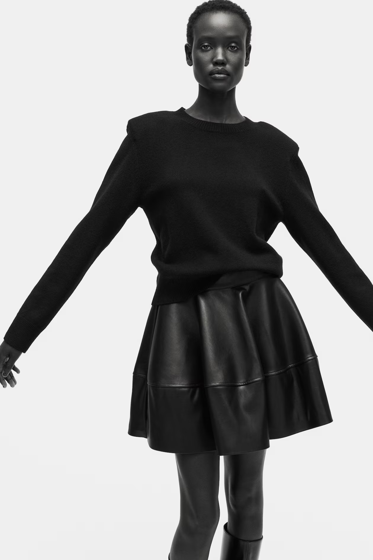 Coated mini skirt - Black - Ladies | H&M GB | H&M (UK, MY, IN, SG, PH, TW, HK)