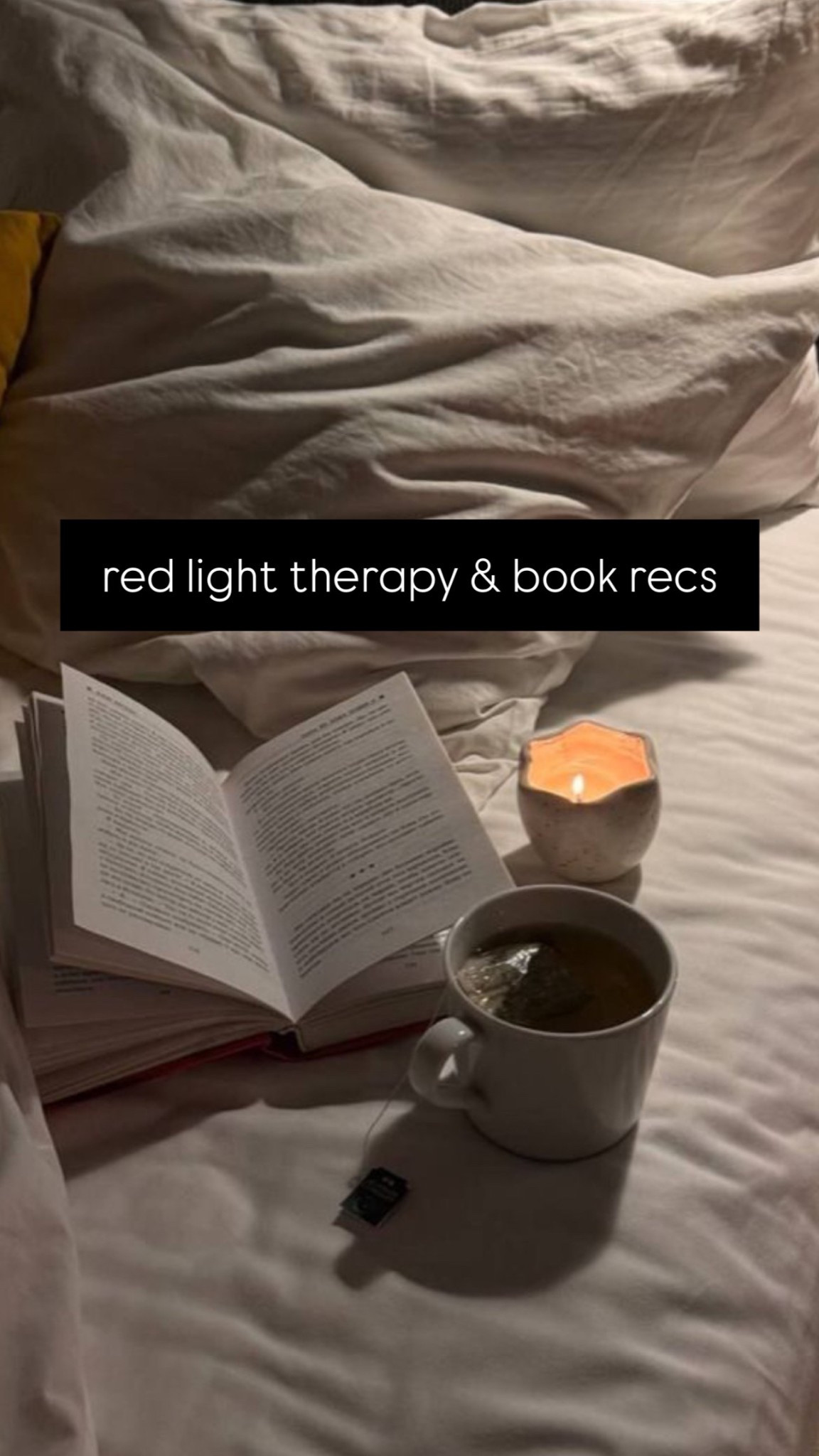 My latest night time reads and red light therapy ☺️
.
Night time routine, reading, red light therapy, night time routine, therapy 

#LTKHome #LTKBeauty
