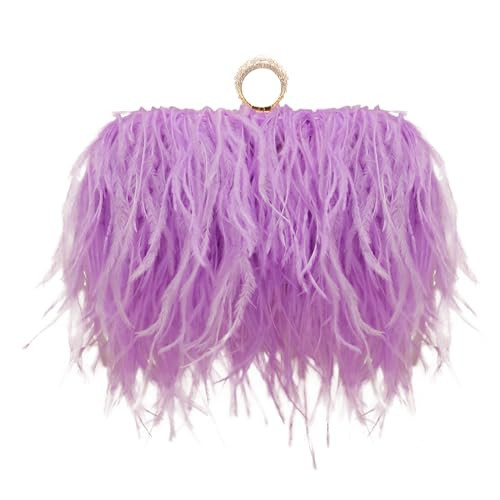 Miuco Women Feather Clutch Purse Shoulder Crossbody Bag Evening Handbags (Purple) | Amazon (US)