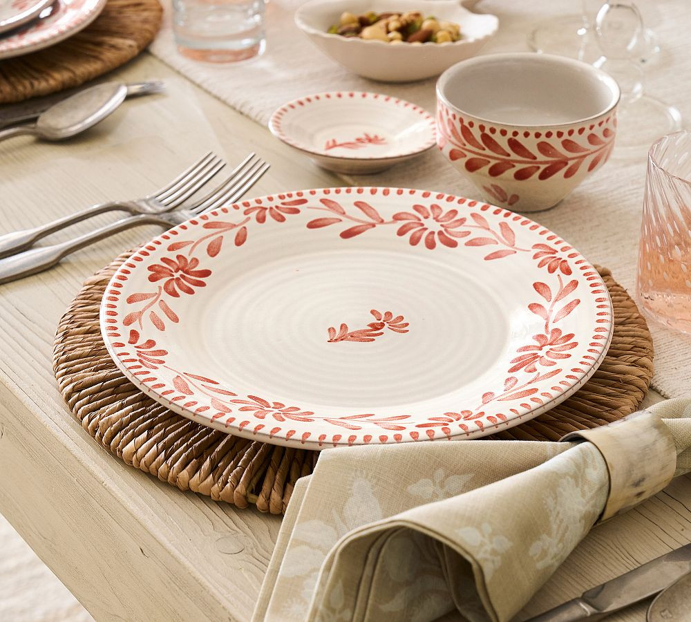 Terracotta Hand Painted Dinner Plates - Set of 4 | Pottery Barn (US)