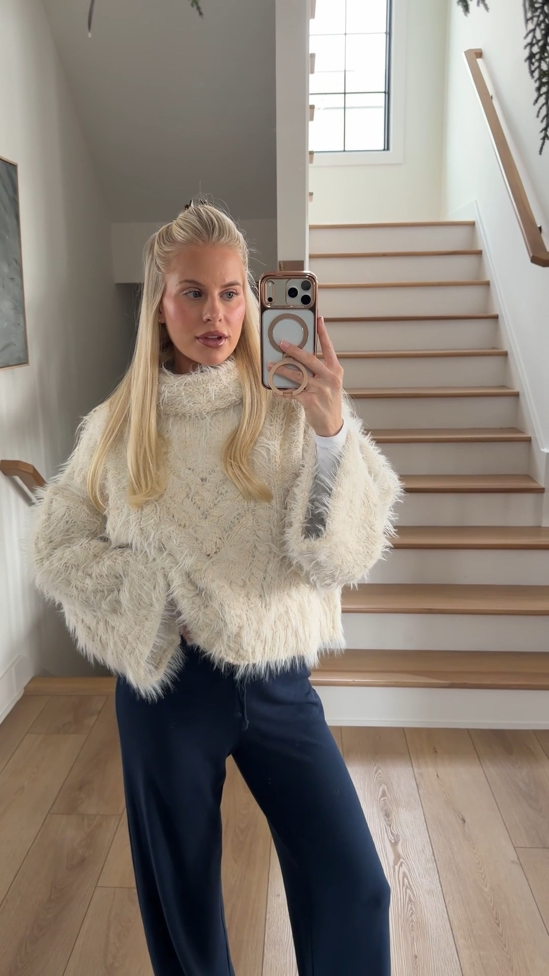 Med in sweater, small in pants on sale! 

Cozy winter outfit, casual winter outfit, Aritzia sale, winter outfit