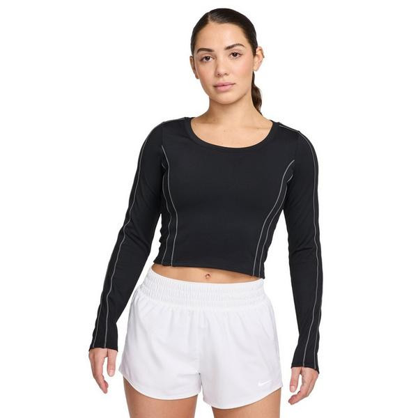 Women's Nike One Fitted Long Sleeve T-Shirt Large Black/Iron Grey/Iron Grey/Black | Scheels Sports