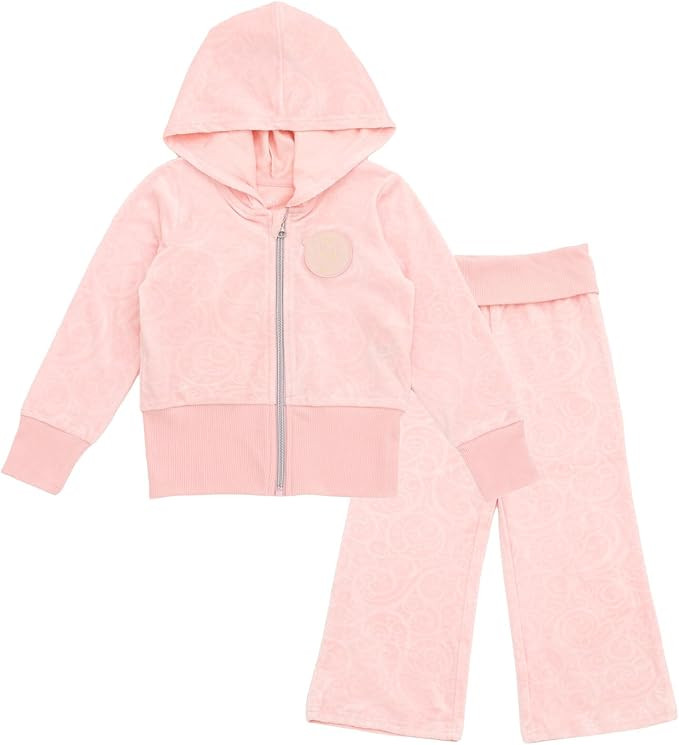 Wicked Girls Velour Zip Up Hoodie and Flare Pants Outfit Set Toddler to Big Kid Sizes (4T - 14-16... | Amazon (US)