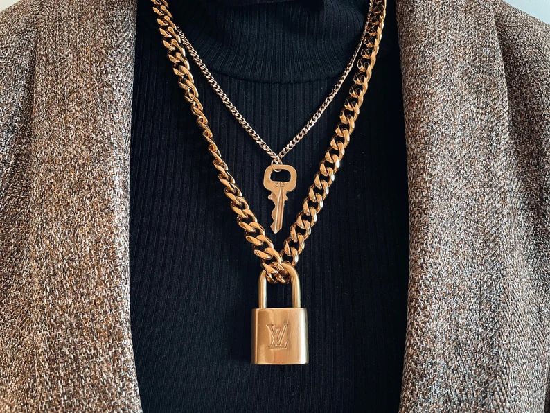 Repurposed Gold Louis Vuitton Lock Key Necklace  Authentic  | Etsy | Etsy (US)