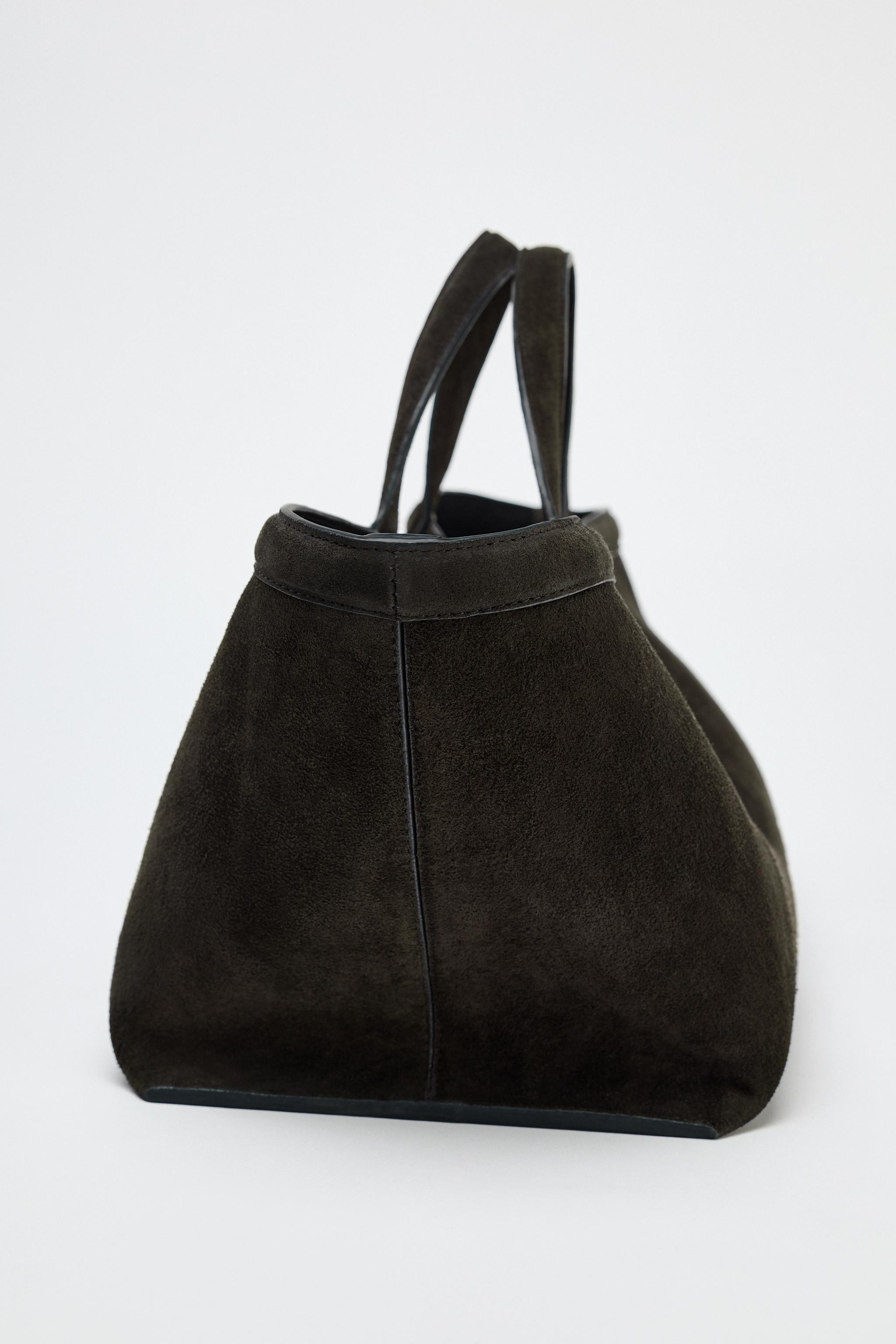 ELONGATED SUEDE TOTE BAG | Zara UK