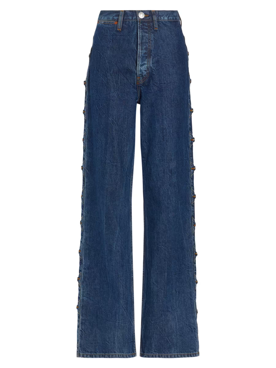 Western High-Rise Loose Wide-Leg Jeans | Saks Fifth Avenue