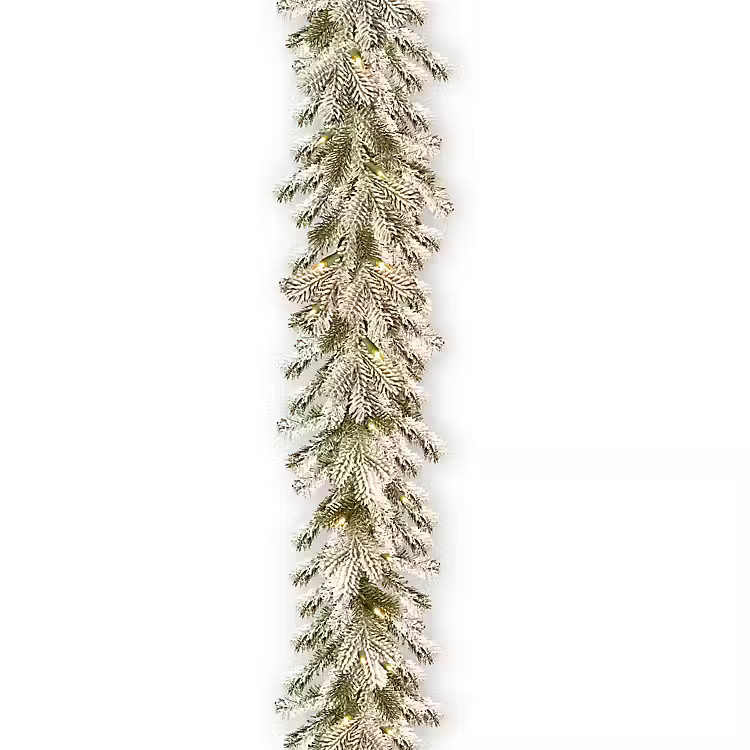 Pre-Lit Snowy Spruce Christmas Garland | Kirkland's Home