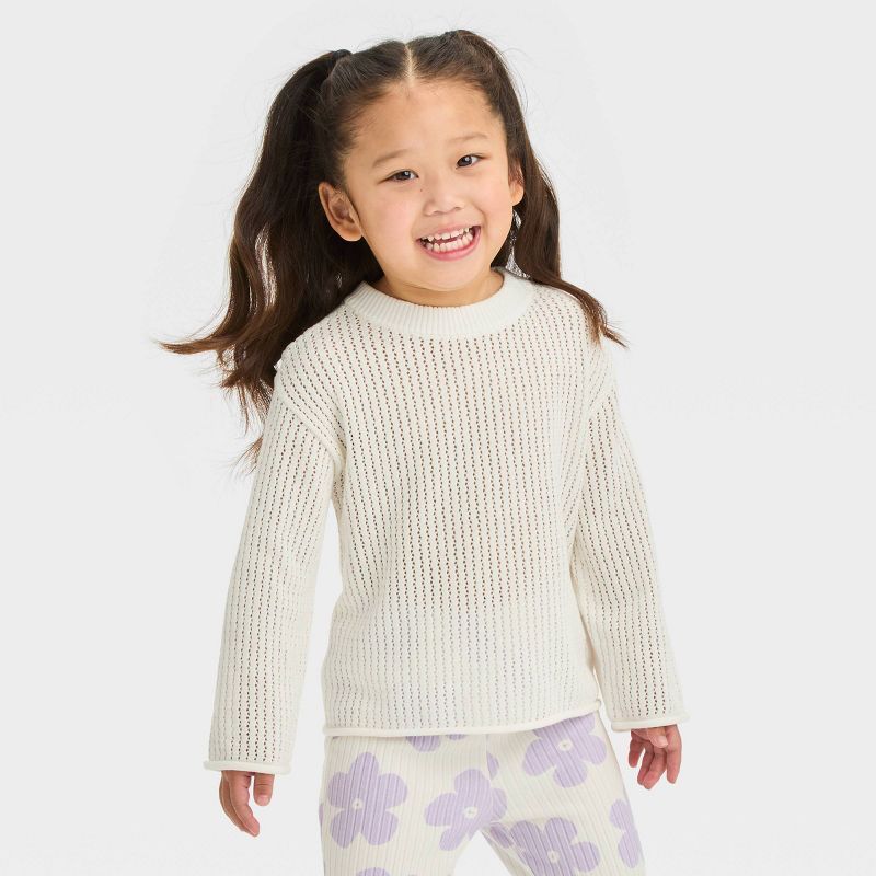 Grayson Mini Toddler Girls' Open Weave Sweater | Target