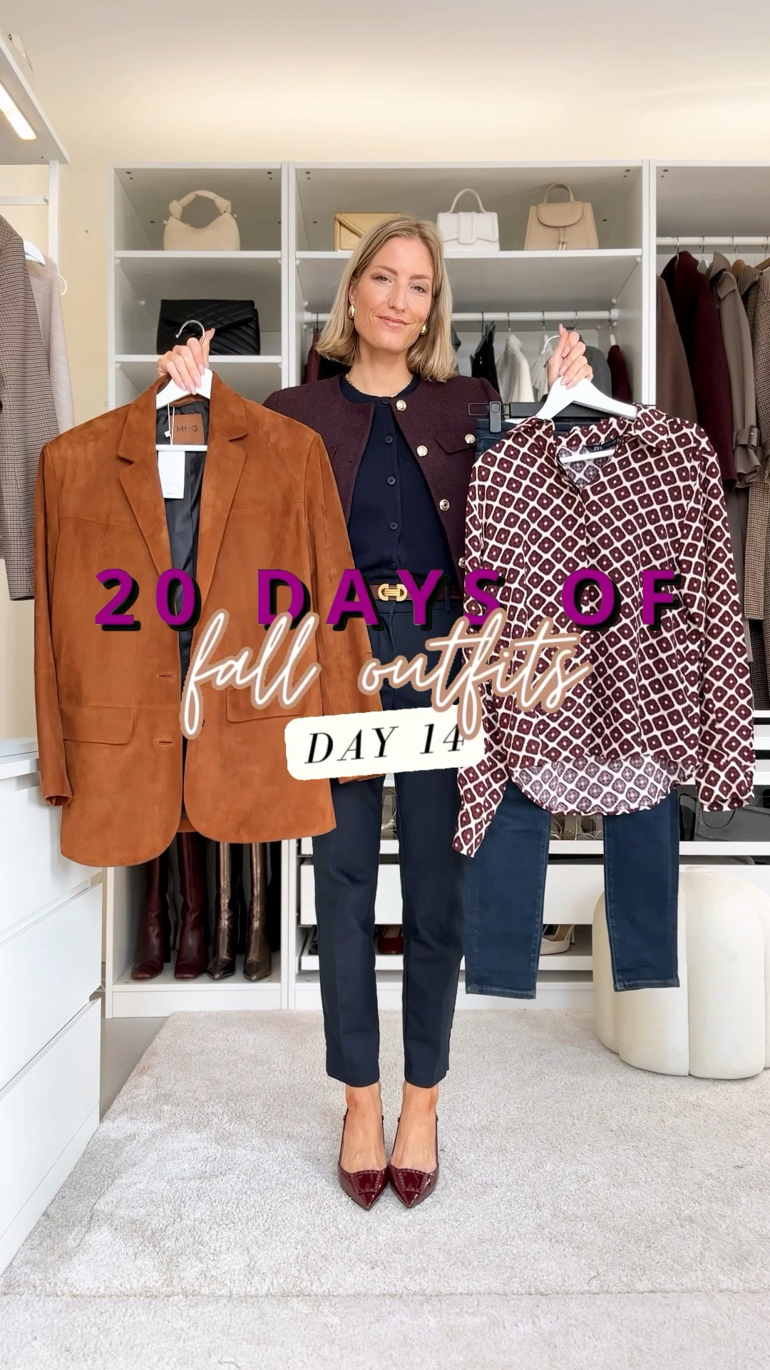 Day 14/20 🔥 can I please have an applause for the skinny jeans? 🤯They’re absolutely insane! I’m wearing a size 32/xs, I am 5‘7“/171 cm and the legs are 1 inch too long so definitely suitable for women 5‘8“ tall. The shirt is from Zara 🥰 and the quality of the suede blazer is so extremely good! I’m wearing a size S. Boots are sold out but linked similar!

‼️Don’t forget to tap 🖤 to add this post to your favorites folder below and come back later to shop

Make sure to check out the size reviews/guides to pick the right size

Autumn outfits, fall outfits, suede blazer, suede jacket, casual outfits, knee-high boots, burgundy boots, burgundy shirt, printed shirt, dark wash jeans, skinny jeans, high waisted jeans,

#LTKSeasonal #LTKStyleTip