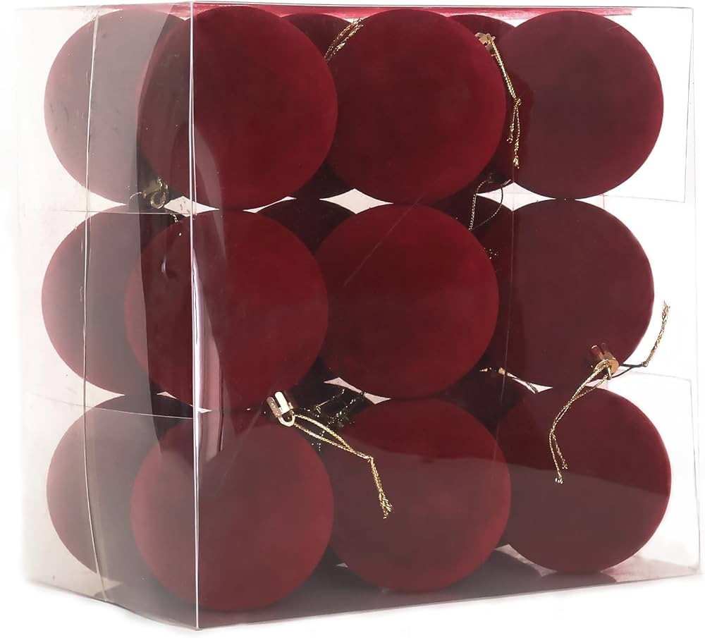 Senjie 3.15inch Christmas Tree Ornaments Velvet Balls,18PCS Flocked Decoration Balls Ornaments Se... | Amazon (US)