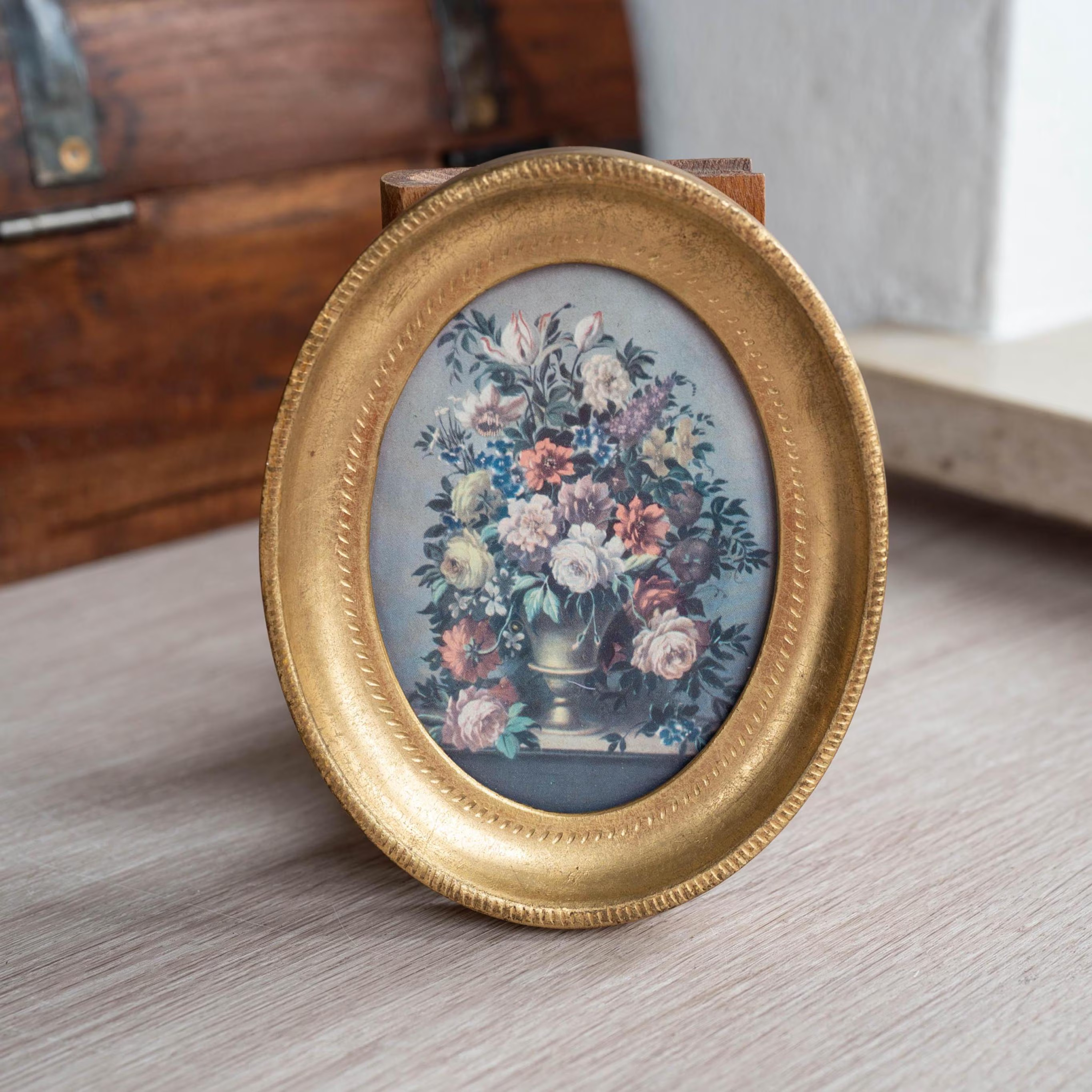 Vintage Gold Oval Wood Frame, Italian Ornate Wall Decor, Small Bedroom Vanity Photo Frame | Etsy (Global)