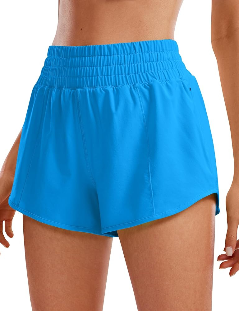 CRZ YOGA High Waisted Running Shorts for Women 2.5" - Mesh Liner Quick Dry Sport Athletic Workout... | Amazon (US)
