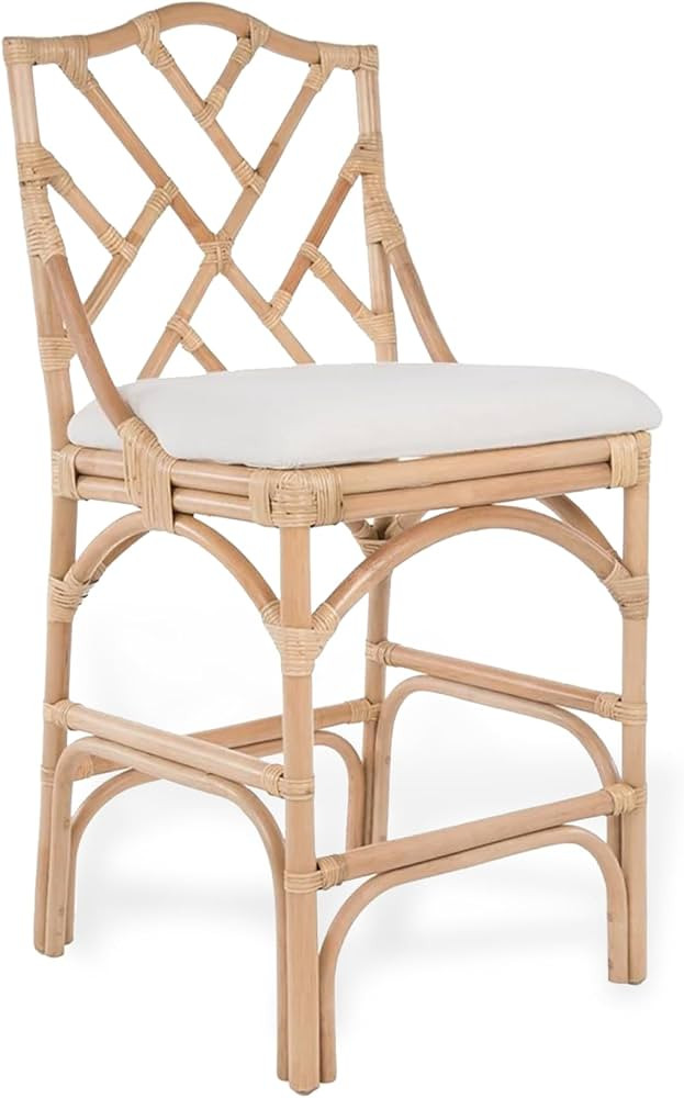 KOUBOO Chippendale Rattan Counter Stool, Brown | Amazon (US)