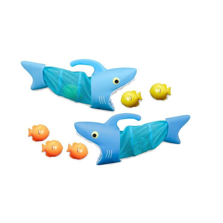 Melissa & Doug Sunny Patch Spark Shark Fish Hunt Pool Game With 2 Nets and 6 Fish to Catch | Target