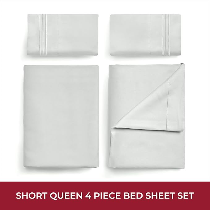 Mellanni RV Bedding Short Queen - Camper Bunk Sheets - 10" Fitted Sheet Camper Sheets - Wrinkle, ... | Amazon (US)