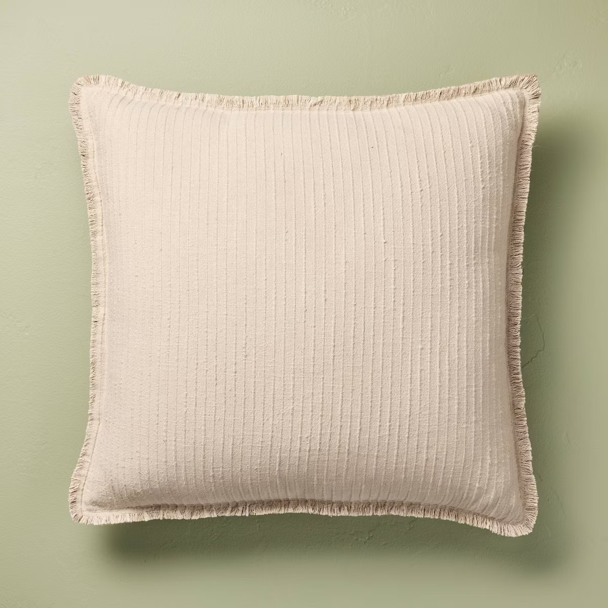 24"x24" Slub Striped Fringe Square Throw Pillow - Hearth & Hand™ with Magnolia | Target