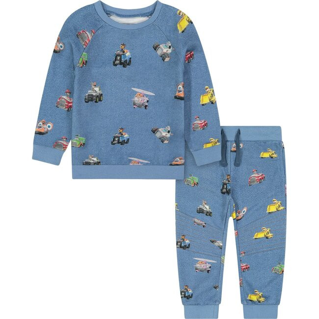Andy & Evan x PAW Patrol Vehicles All Over Sweat Set, Blue | Maisonette