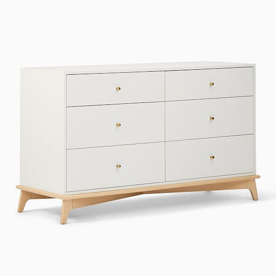 Sydney 6 Drawer Dresser, Simply White/Natural | West Elm (US)