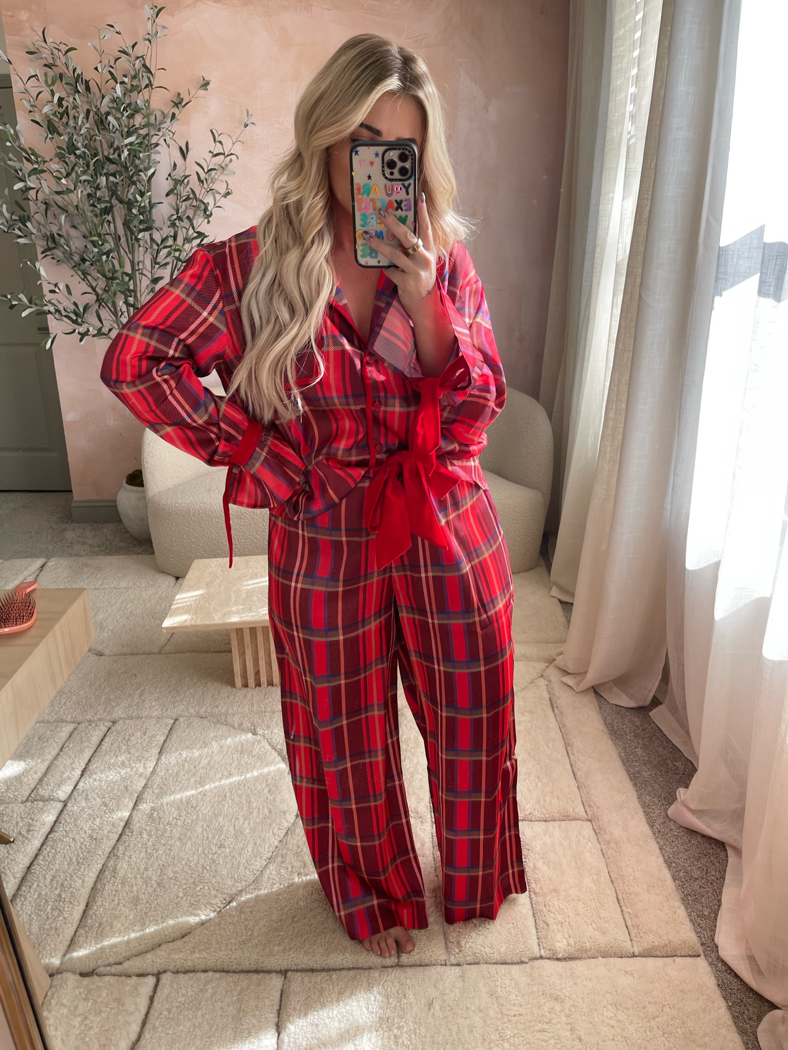 Cutest holiday pjs! I’m in an XL but they’re bug, I need a large. Get your true size 💗