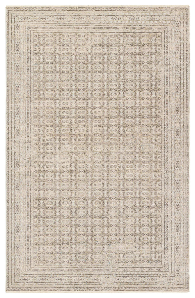 Jaipur Living Solene Vesper Geometric Cream / Light Gray 3' X 8' Rug | DecoratorsBest