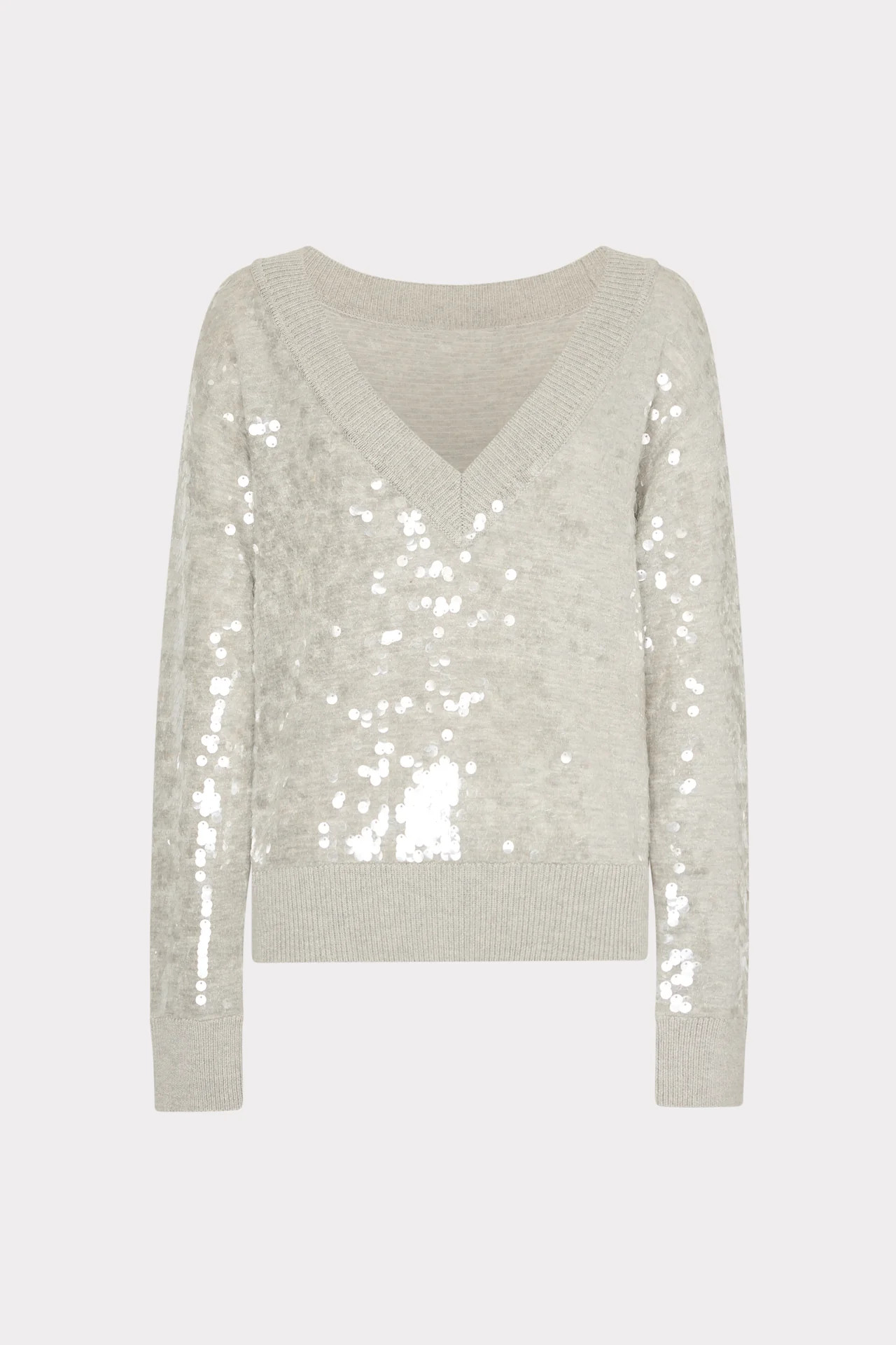 Ilaria Sequin V-Neck Sweater | MILLY
