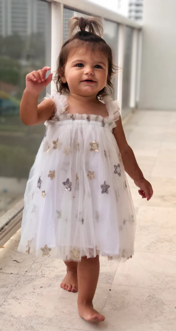 Tulle dress toddler girl, Tulle Dress baby girl, Christmas  dress, baby Dress with stars toddler,... | Etsy (US)