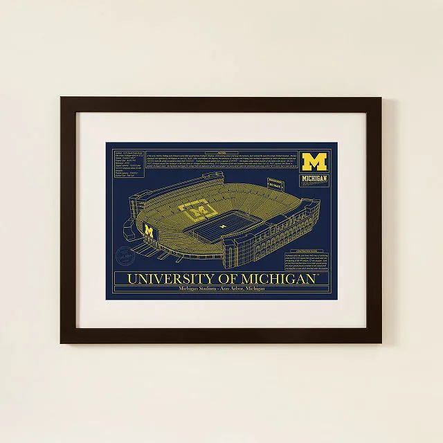 Football Stadium Blueprints - College Colors | UncommonGoods