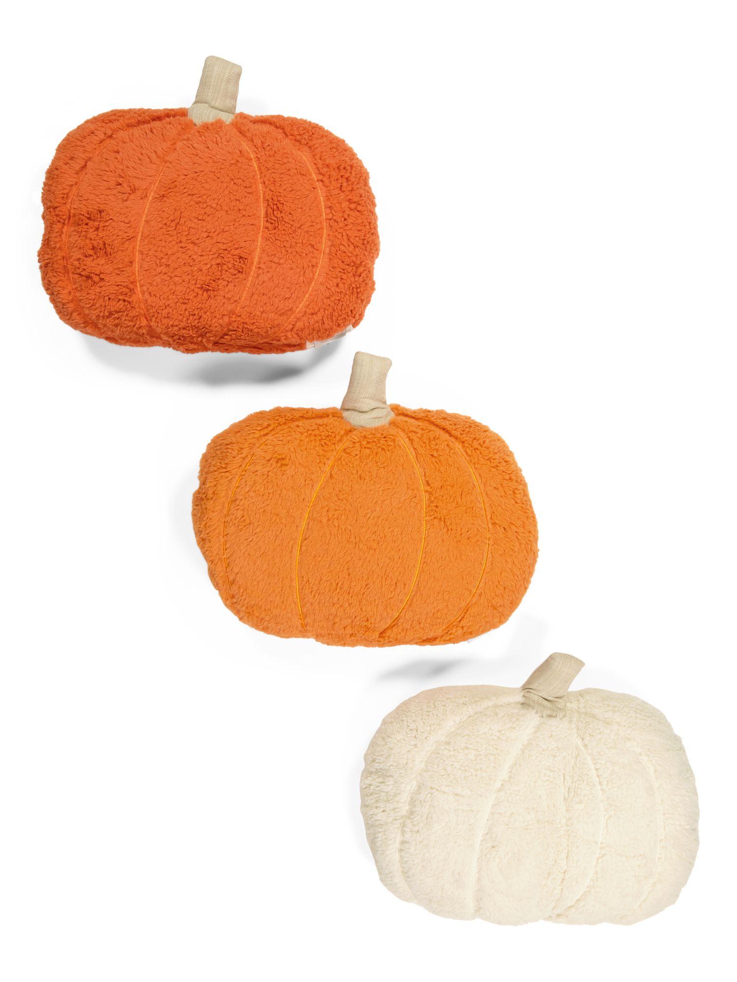 15x18 3pk Sherpa Pumpkin Pillow Set | TJ Maxx