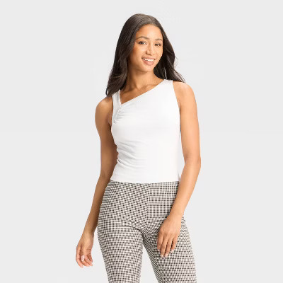 Women's Asymmetrical Hem Tank Top - Wild Fable™ Light Blue XXS | Target