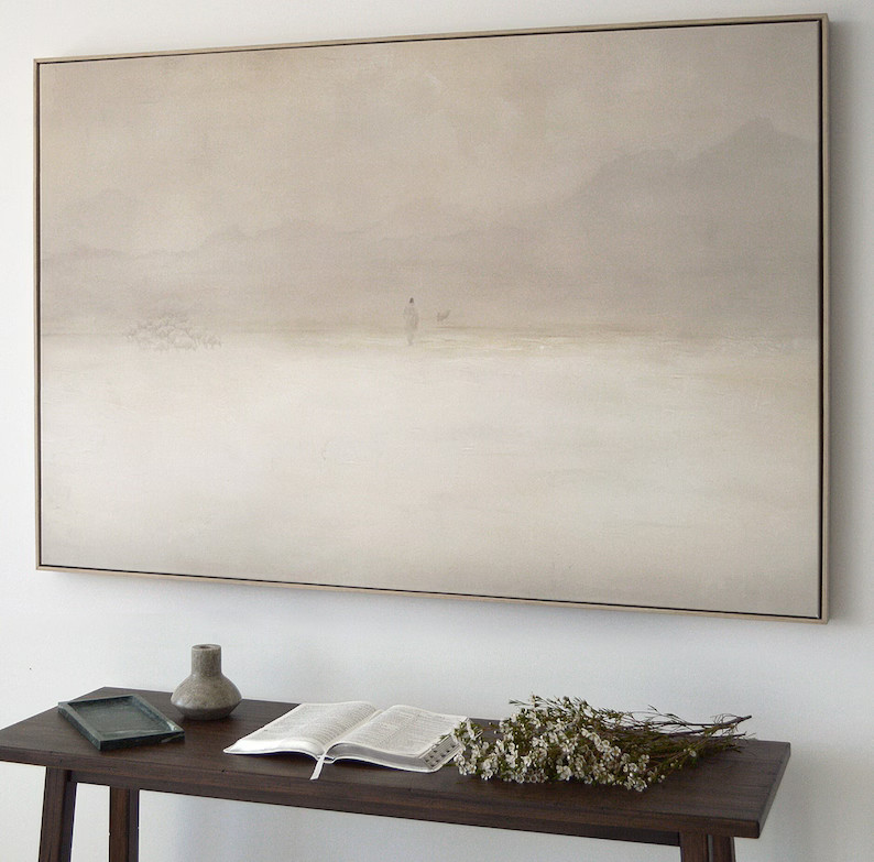 Premium Canvas Jesus Leaves the 99, Framed, Beige, White, Neutral, Framed, Lost Sheep, Shepherd, ... | Etsy (US)