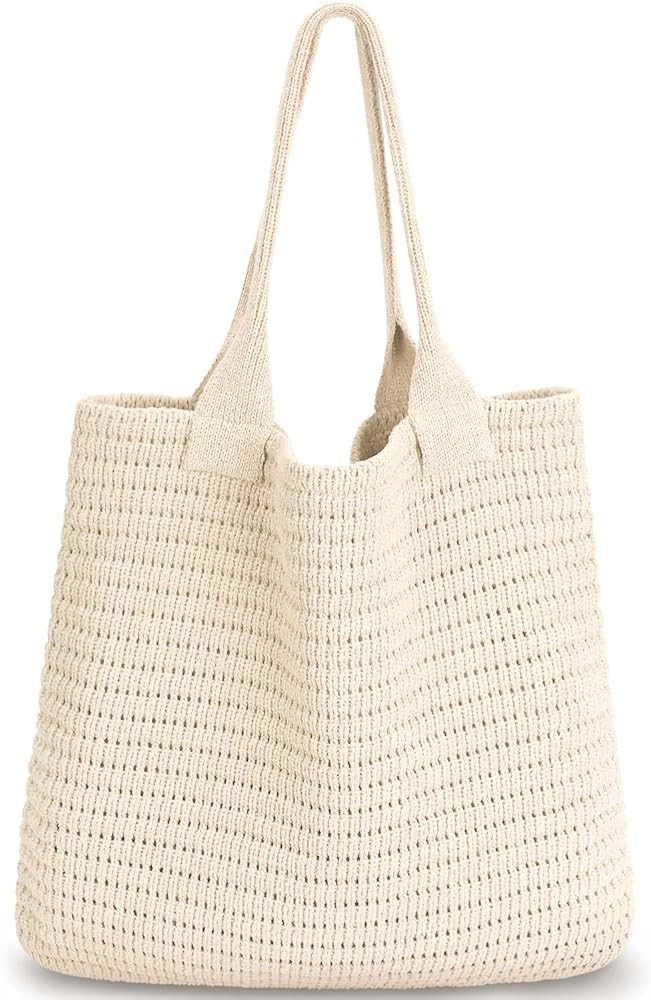 hatisan Crochet Bags for Women - Summer Beach Tote, Aesthetic Hippie Knit Bag | Amazon (US)
